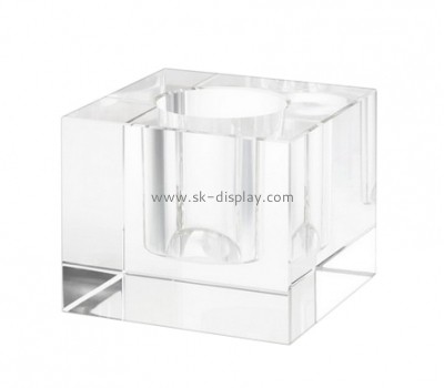 Custom clear acrylic candle holder cube AB-166