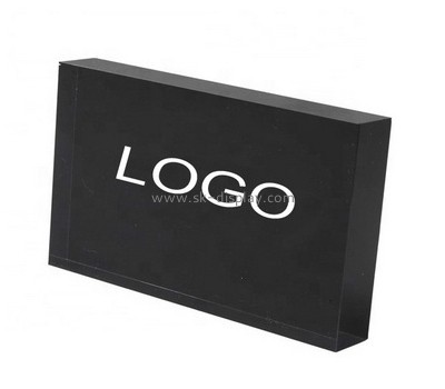 Custom black plexiglass logo brand block AB-189