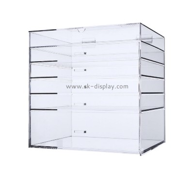 Large size clear acrylic cosmetic display case with six drawers CO-042