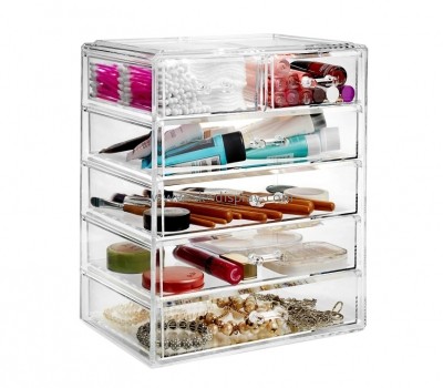 Clear acrylic makeup storage box with 6 drawer CO-057