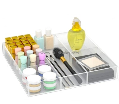Transparent lucite cosmetics storage box with dividers CO-059