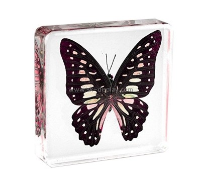 Clear lucite paper weight with printing SOD-040