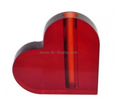 Acrylic manufacturers customize solid acrylic block heart vase SOD-058