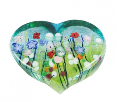 Acrylic display stand manufacturers customize heart shaped acrylic block photo frames acrylic paper weight SOD-078
