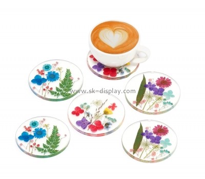 Acrylic display stand manufacturers customize mug pad coaster for cups SOD-128