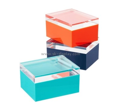 China acrylic manufacturer custom plexiglass block box perspex block storage box AB-284