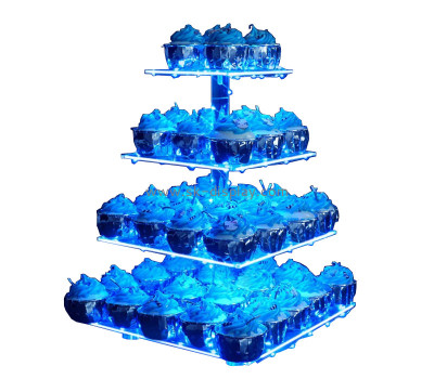 Plexiglass display manufacturer custom acrylic LED light string cupcake stand holder KLD-074