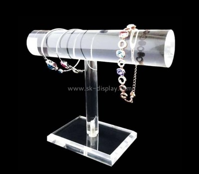 China plexiglass manufacturer custom acrylic necklace T bar stand JD-211