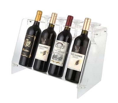 Perspex products manufacturer custom acrylic wine bottles and glasses rack WD-187