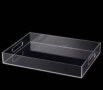 Acrylic item manufacturer custom perspex serving tray with handles STS-190