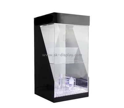 Custom acrylic black lighted curio cabinet LDD-035