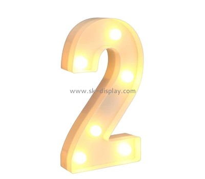 Lucite products supplier custom acrylic LED Light up number sign LDD-091
