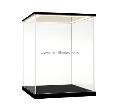 Perspex display supplier custom acrylic dustproof collectibles display case with LED light LDD-094
