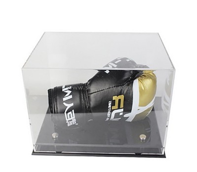 Acrylic box supplier custom lucite boxing glove display case with black case DBS-1259