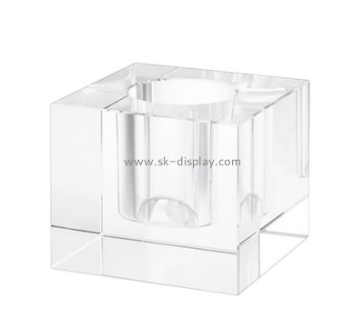 Plexiglass supplier customize acrylic candle holder block lucite candle holder AB-198