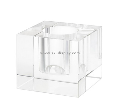 Plexiglass supplier customize acrylic candle holder block lucite candle holder AB-198