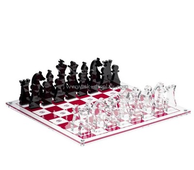 Acrylic supplier custom plexiglass internation chess game board set AB-256
