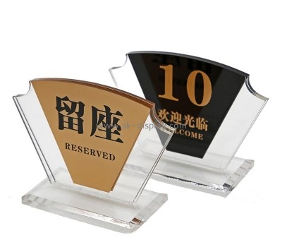 Acrylic manufacturer custom plexiglass table number sign lucite reserved sign BD-1075