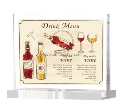 Perspex item supplier custom acrylic menu sign holder BD-1162