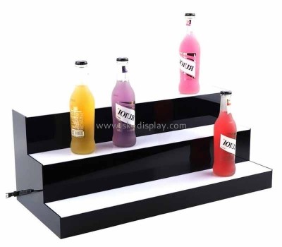 China acrylic supplier custom plexiglass three-tier luminous ladder display stand KLD-087
