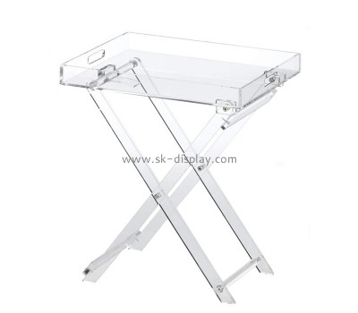 Lucite furniture manufacturer custom acrylic foldable tray table nightstand table balcony table AFS-573
