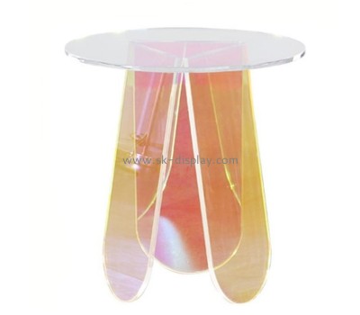 Plexiglass furniture manufacturer custom rainbow acrylic coffee table colorful round table AFS-576