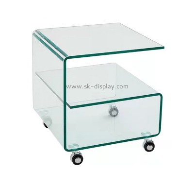 Acrylic item manufacturer custom perspex trolley bedside table AFS-591