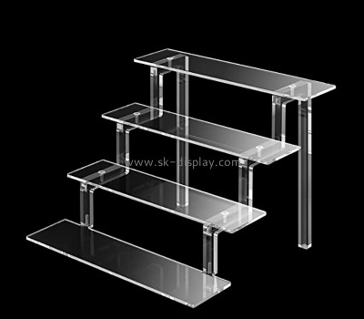 Acrylic products manufacturer custom lucite 4 tiers risers display stands for shoes SSD-061