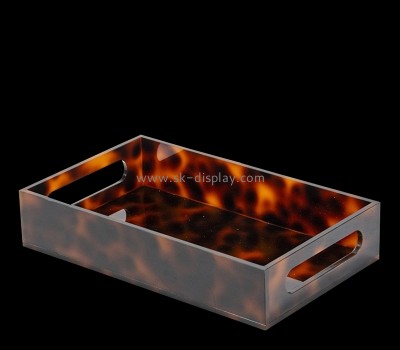 Perspex item manufacturer custom leopard print plexiglass serving tray STS-204