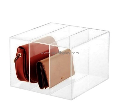 Acrylic box supplier custom lucite wallet show case with dividers DBS-1262