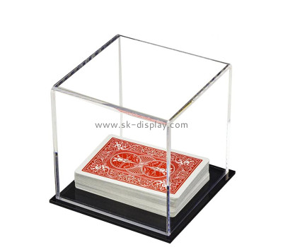 Lucite box supplier custom acrylic dustproof showcase with black base DBS-1267