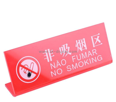 Perspex display manufacturer custom acrylic table top no smoking sign BD-1163