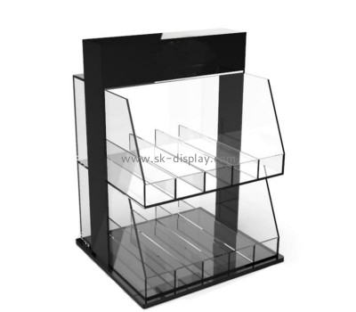 Plexiglass item manufacturer custom acrylic 2 tiers multi holders cosmetic display rack CO-760