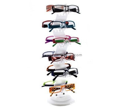 Acrylic item supplier custom plexiglass rotating LED sunglasses display shelf KLD-095