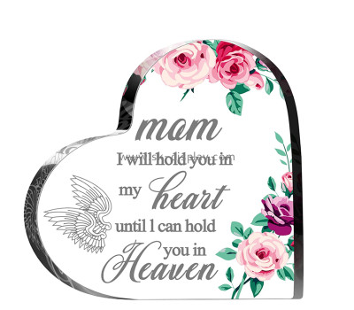 Perspex display supplier custom acrylic sympathy mother memorial gift block CA-104