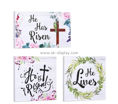 Plexiglass display manufacturer custom acrylic Easter Christian table decorations signs CA-106
