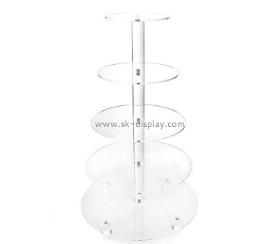 Acrylic display manufacturer custom plexiglass 5 tier round dessert tower holder stand FD-465