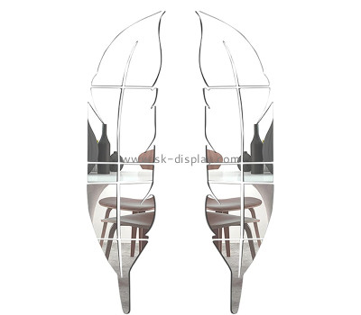 Acrylic display supplier custom plexiglass feather shaped DIY wall art decals MA-115
