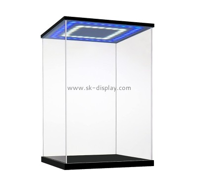 Lucite boxes supplier custom acrylic dustproof showcase with LED light LDD-112