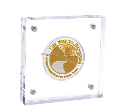 Custom acrylic commemorative coin dislay block CA-112