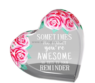 Custom acrylic heart inspirational gift thanks gift CA-114