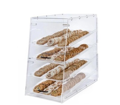 Custom plexiglass 4 tiers bread display case FD-479