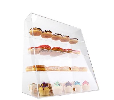 Custom plexiglass 4 tiers cupcake bread display case FD-478