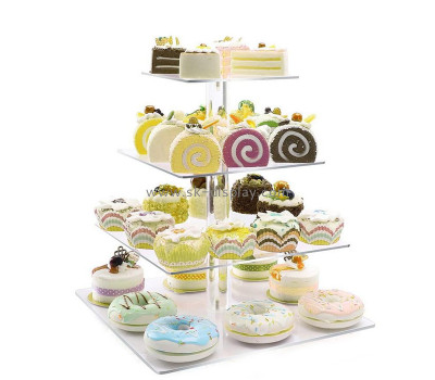 Custom plexiglass 4 tiers cake display rack FD-480