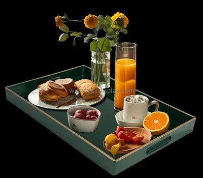 Custom acrylic breakfast serving tray with handles STS-214