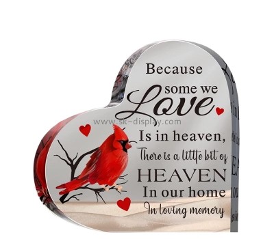 Custom acrylic heart condolence gifts for loss of loved one AB-313