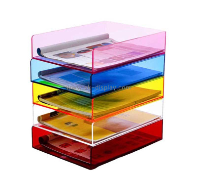 Custom acrylic file horizontal organizer holder BD-1179