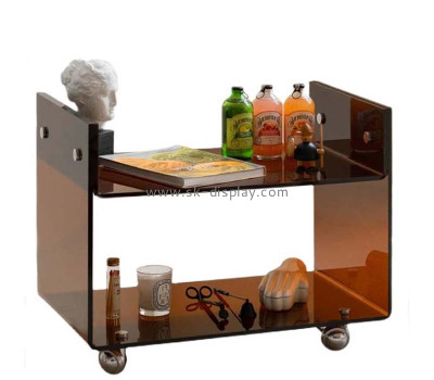 Custom acrylic sofa side table with wheels AFS-614