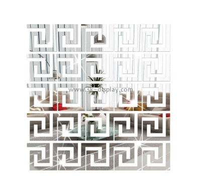 Custom acrylic geometric greek key pattern wall mirror sticker MA-135