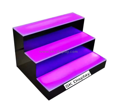 Custom wholesale acrylic 3 layers LED wine bottles display rack WD-223